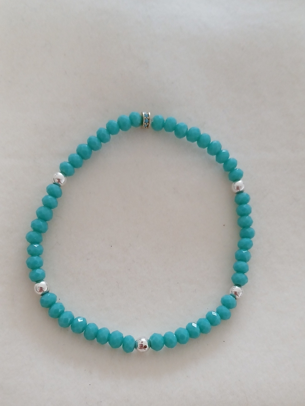 Turquoise Bead Stretch Bracelet - Women's Jewelry